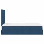 vidaXL Struttura Letto Pouf con Materasso Blu 120x190 cm in Tessuto