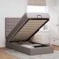 vidaXL Struttura Letto Pouf con Materasso Tortora 90x200 cm in Tessuto vidaXL Struttura Letto Pouf con Materasso Tortora 90x200 cm in Tessuto