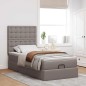 vidaXL Struttura Letto Pouf con Materasso Tortora 90x200 cm in Tessuto vidaXL Struttura Letto Pouf con Materasso Tortora 90x200 cm in Tessuto