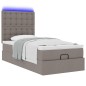 vidaXL Struttura Letto Pouf con Materasso Tortora 90x200 cm in Tessuto vidaXL Struttura Letto Pouf con Materasso Tortora 90x200 cm in Tessuto