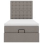 vidaXL Struttura Letto Pouf con Materasso Tortora 90x200 cm in Tessuto vidaXL Struttura Letto Pouf con Materasso Tortora 90x200 cm in Tessuto