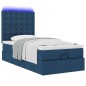 vidaXL Struttura Letto Pouf con Materasso Blu 90x200 cm in Tessuto vidaXL Struttura Letto Pouf con Materasso Blu 90x200 cm in Tessuto