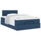 vidaXL Struttura Letto Pouf con Materasso Blu 120x190 cm in Tessuto vidaXL Struttura Letto Pouf con Materasso Blu 120x190 cm in Tessuto