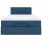 vidaXL Struttura Letto Pouf con Materasso Blu 120x190 cm in Tessuto vidaXL Struttura Letto Pouf con Materasso Blu 120x190 cm in Tessuto