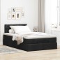 vidaXL Pouf Letto con Materasso Nero 120x190 cm in Tessuto vidaXL Pouf Letto con Materasso Nero 120x190 cm in Tessuto