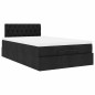 vidaXL Pouf Letto con Materasso Nero 120x190 cm in Tessuto vidaXL Pouf Letto con Materasso Nero 120x190 cm in Tessuto