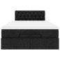 vidaXL Pouf Letto con Materasso Nero 120x190 cm in Tessuto vidaXL Pouf Letto con Materasso Nero 120x190 cm in Tessuto