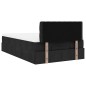 vidaXL Pouf Letto con Materasso Nero 120x190 cm in Tessuto vidaXL Pouf Letto con Materasso Nero 120x190 cm in Tessuto