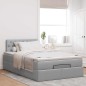 vidaXL Pouf Letto con Materasso Grigio Chiaro 120x190 cm in Tessuto vidaXL Pouf Letto con Materasso Grigio Chiaro 120x190 cm in Tessuto