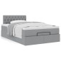 vidaXL Pouf Letto con Materasso Grigio Chiaro 120x190 cm in Tessuto vidaXL Pouf Letto con Materasso Grigio Chiaro 120x190 cm in Tessuto