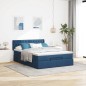 vidaXL Struttura Letto Pouf con Materasso Blu 140x200cm in Tessuto vidaXL Struttura Letto Pouf con Materasso Blu 140x200cm in Tessuto