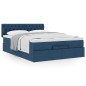 vidaXL Struttura Letto Pouf con Materasso Blu 140x200cm in Tessuto vidaXL Struttura Letto Pouf con Materasso Blu 140x200cm in Tessuto