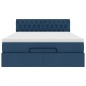 vidaXL Struttura Letto Pouf con Materasso Blu 140x200cm in Tessuto vidaXL Struttura Letto Pouf con Materasso Blu 140x200cm in Tessuto