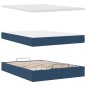 vidaXL Struttura Letto Pouf con Materasso Blu 140x200cm in Tessuto vidaXL Struttura Letto Pouf con Materasso Blu 140x200cm in Tessuto