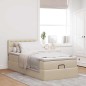 vidaXL Pouf Letto con Materasso Crema 90x200 cm in Tessuto vidaXL Pouf Letto con Materasso Crema 90x200 cm in Tessuto