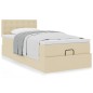 vidaXL Pouf Letto con Materasso Crema 90x200 cm in Tessuto vidaXL Pouf Letto con Materasso Crema 90x200 cm in Tessuto