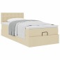 vidaXL Pouf Letto con Materasso Crema 90x200 cm in Tessuto vidaXL Pouf Letto con Materasso Crema 90x200 cm in Tessuto