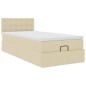 vidaXL Pouf Letto con Materasso Crema 90x200 cm in Tessuto vidaXL Pouf Letto con Materasso Crema 90x200 cm in Tessuto