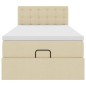 vidaXL Pouf Letto con Materasso Crema 90x200 cm in Tessuto vidaXL Pouf Letto con Materasso Crema 90x200 cm in Tessuto