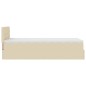 vidaXL Pouf Letto con Materasso Crema 90x200 cm in Tessuto vidaXL Pouf Letto con Materasso Crema 90x200 cm in Tessuto