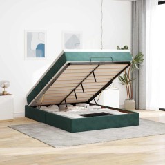 vidaXL Struttura Letto Pouf con Materasso 140x200 cm in Velluto