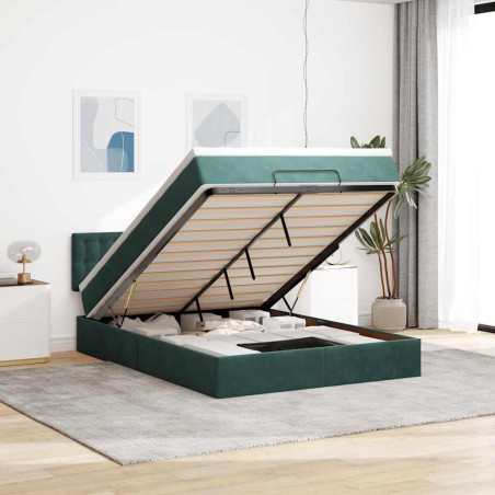 vidaXL Struttura Letto Pouf con Materasso 140x200 cm in Velluto