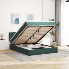 vidaXL Struttura Letto Pouf con Materasso 140x200 cm in Velluto