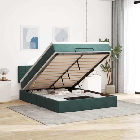 vidaXL Struttura Letto Pouf con Materasso 140x200 cm in Velluto
