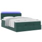 vidaXL Struttura Letto Pouf con Materasso 140x200 cm in Velluto vidaXL Struttura Letto Pouf con Materasso 140x200 cm in Velluto