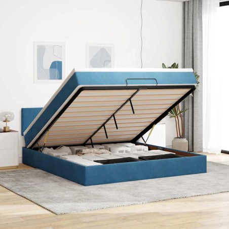 vidaXL Struttura Letto Pouf con Materasso 180x200 cm in Velluto