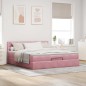 vidaXL Struttura Letto Pouf con Materasso Rosa 180x200 cm in Velluto vidaXL Struttura Letto Pouf con Materasso Rosa 180x200 cm in Velluto