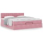 vidaXL Struttura Letto Pouf con Materasso Rosa 180x200 cm in Velluto vidaXL Struttura Letto Pouf con Materasso Rosa 180x200 cm in Velluto