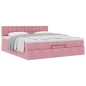 vidaXL Struttura Letto Pouf con Materasso Rosa 180x200 cm in Velluto vidaXL Struttura Letto Pouf con Materasso Rosa 180x200 cm in Velluto