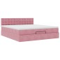 vidaXL Struttura Letto Pouf con Materasso Rosa 180x200 cm in Velluto vidaXL Struttura Letto Pouf con Materasso Rosa 180x200 cm in Velluto