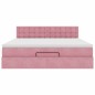vidaXL Struttura Letto Pouf con Materasso Rosa 180x200 cm in Velluto vidaXL Struttura Letto Pouf con Materasso Rosa 180x200 cm in Velluto