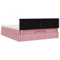vidaXL Struttura Letto Pouf con Materasso Rosa 180x200 cm in Velluto vidaXL Struttura Letto Pouf con Materasso Rosa 180x200 cm in Velluto