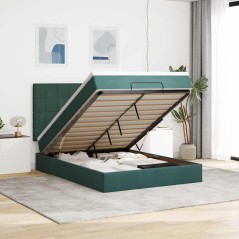 vidaXL Struttura Letto Pouf con Materassi 140x200 cm in Velluto