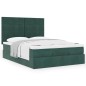 vidaXL Struttura Letto Pouf con Materassi 140x200 cm in Velluto vidaXL Struttura Letto Pouf con Materassi 140x200 cm in Velluto