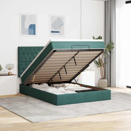 vidaXL Struttura Letto Pouf con Materassi 140x200 cm in Velluto