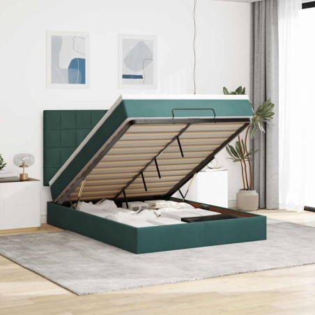 vidaXL Struttura Letto Pouf con Materassi 140x200 cm in Velluto
