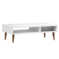 Tavolino MOLDE Bianco 100x55x31 cm in Legno Massello di Pino