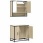 vidaXL Set Mobili da Bagno 2 pz Rovere Sonoma in Legno Multistrato vidaXL Set Mobili da Bagno 2 pz Rovere Sonoma in Legno Multistrato