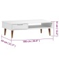 Tavolino MOLDE Bianco 100x55x31 cm in Legno Massello di Pino