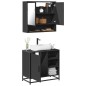 vidaXL Set Mobili da Bagno 2 pz Nero in Legno Multistrato vidaXL Set Mobili da Bagno 2 pz Nero in Legno Multistrato