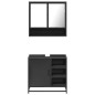 vidaXL Set Mobili da Bagno 2 pz Nero in Legno Multistrato vidaXL Set Mobili da Bagno 2 pz Nero in Legno Multistrato