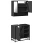 vidaXL Set Mobili da Bagno 2 pz Nero in Legno Multistrato vidaXL Set Mobili da Bagno 2 pz Nero in Legno Multistrato