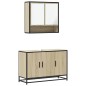 vidaXL Set Mobili da Bagno 2 pz Rovere Sonoma in Legno Multistrato vidaXL Set Mobili da Bagno 2 pz Rovere Sonoma in Legno Multistrato