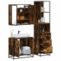 vidaXL Set Mobili da Bagno 3 pz Rovere Fumo in Legno Multistrato vidaXL Set Mobili da Bagno 3 pz Rovere Fumo in Legno Multistrato