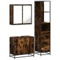 vidaXL Set Mobili da Bagno 3 pz Rovere Fumo in Legno Multistrato vidaXL Set Mobili da Bagno 3 pz Rovere Fumo in Legno Multistrato