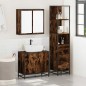 vidaXL Set Mobili da Bagno 3 pz Rovere Fumo in Legno Multistrato vidaXL Set Mobili da Bagno 3 pz Rovere Fumo in Legno Multistrato